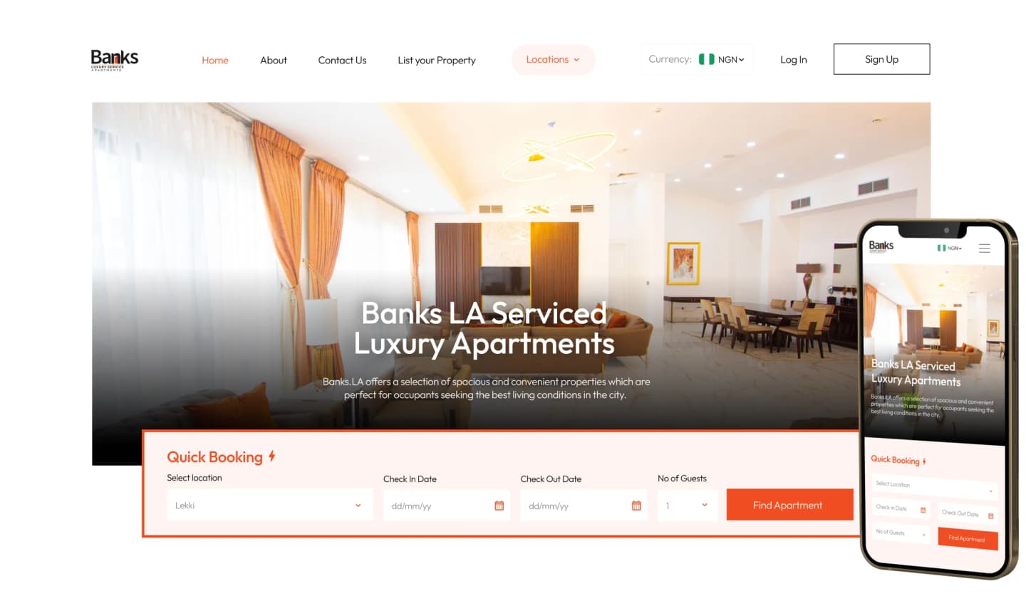 Banks Luxury Apartments screen